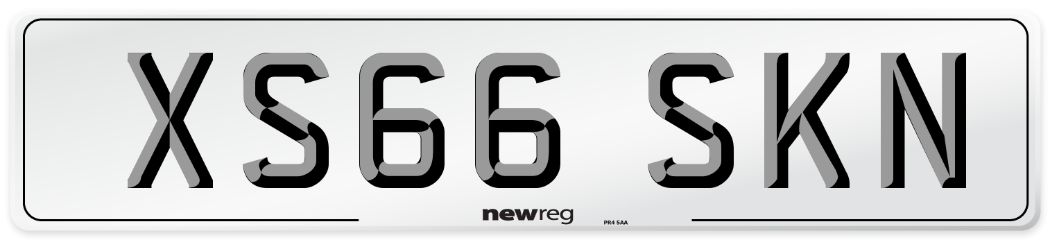 XS66 SKN Number Plate from New Reg